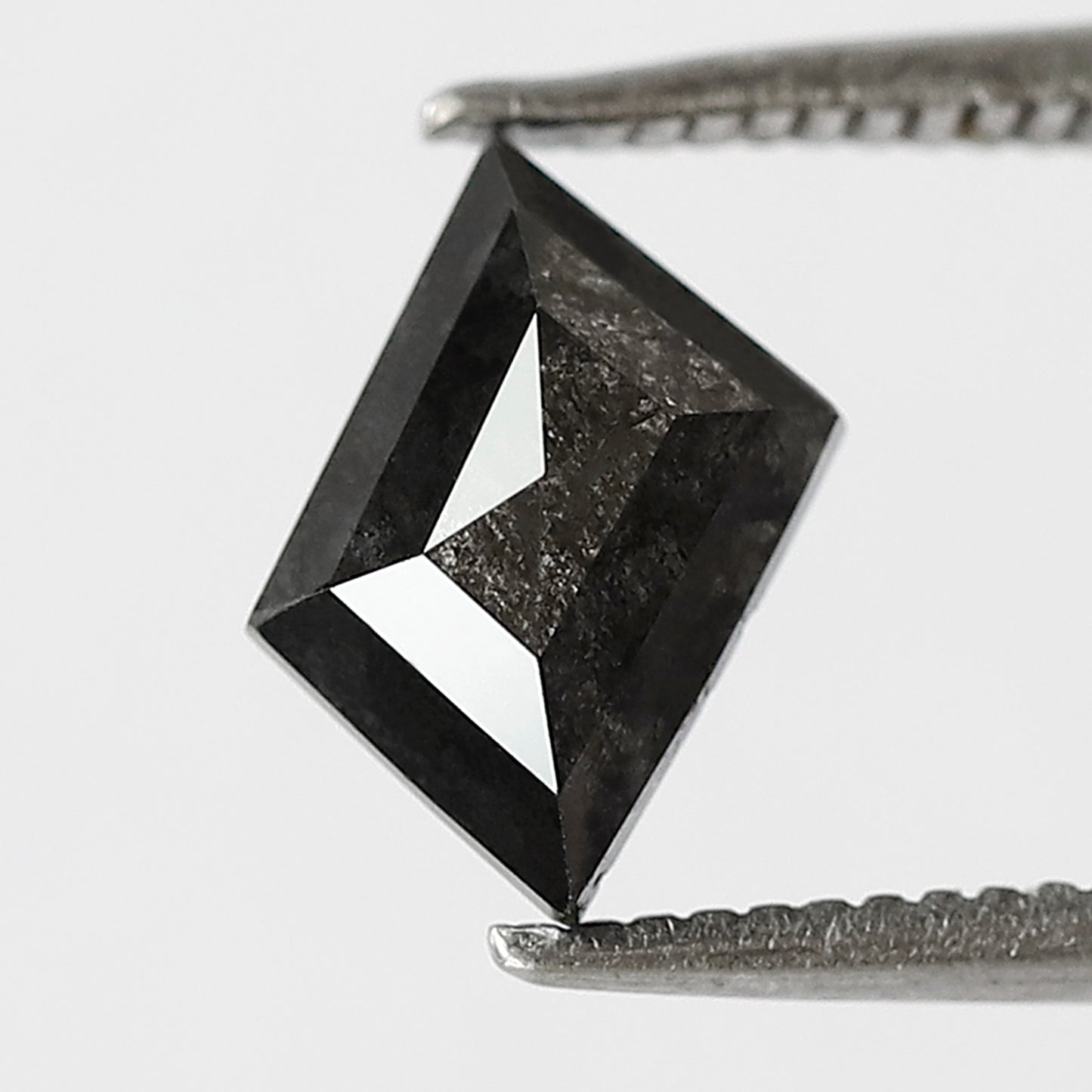 1.30 CT 6 MM Portrait cut salt and pepper translucent grey black color loose diamond for gift her