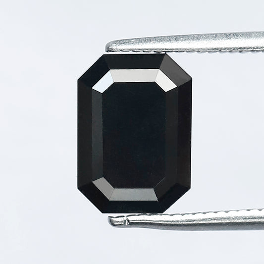 2.83 Ct Emerald Cut Black Diamond Ring Stone | Natural Earth Mined Treated Black Loose Diamond | Engagement Wedding Jewelry