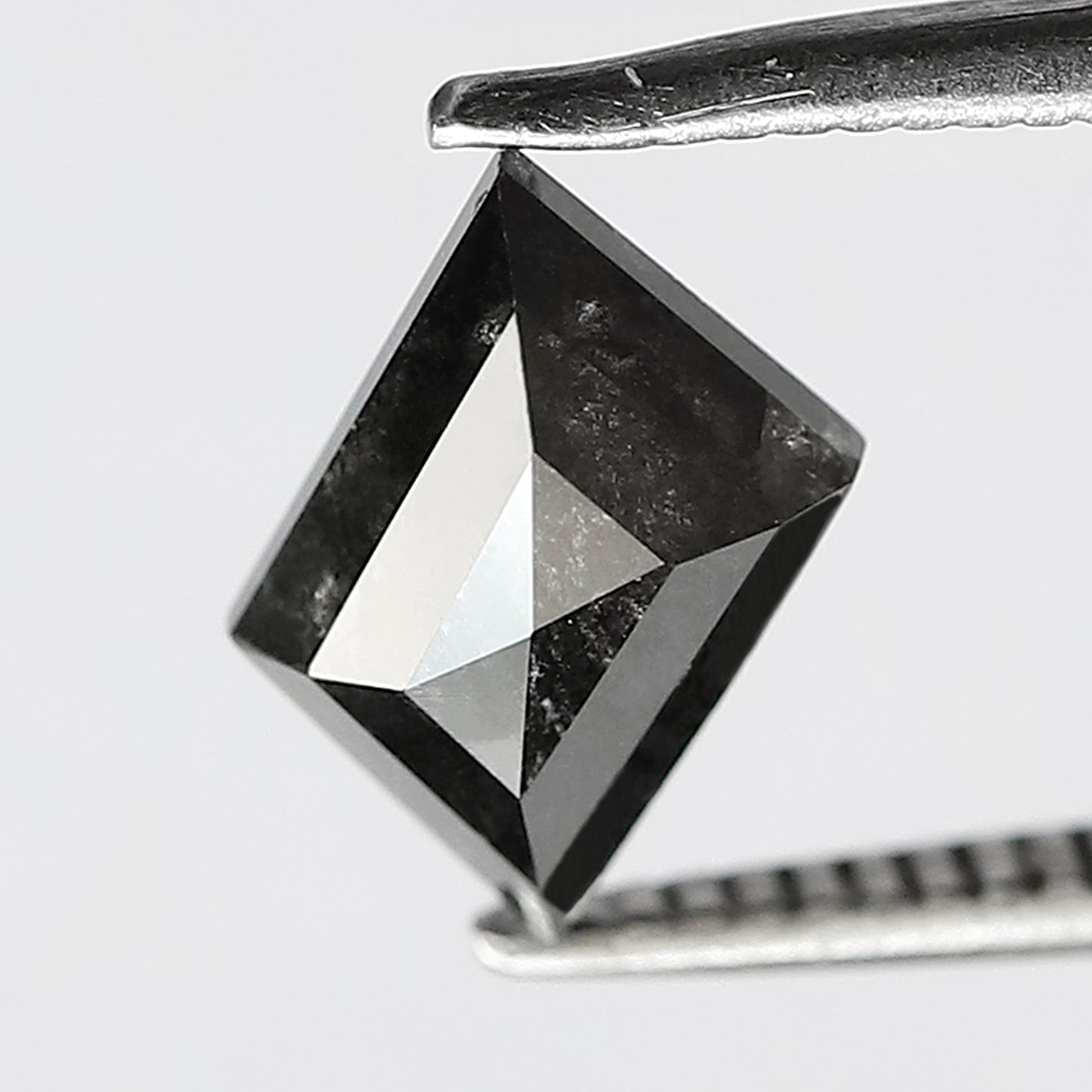 1.30 CT 6 MM Portrait cut salt and pepper translucent grey black color loose diamond for gift her