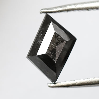 1.30 CT 6 MM Portrait cut salt and pepper translucent grey black color loose diamond for gift her