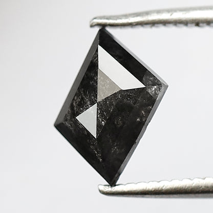 1.30 CT 6 MM Portrait cut salt and pepper translucent grey black color loose diamond for gift her