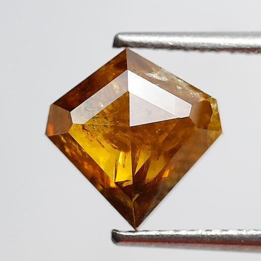 2.56 Ct Geometric Cut Rustic Diamond, 9.40x9.00 mm Dark Yellow Loose Earth Mined Natural Diamond for Custom Jewelry