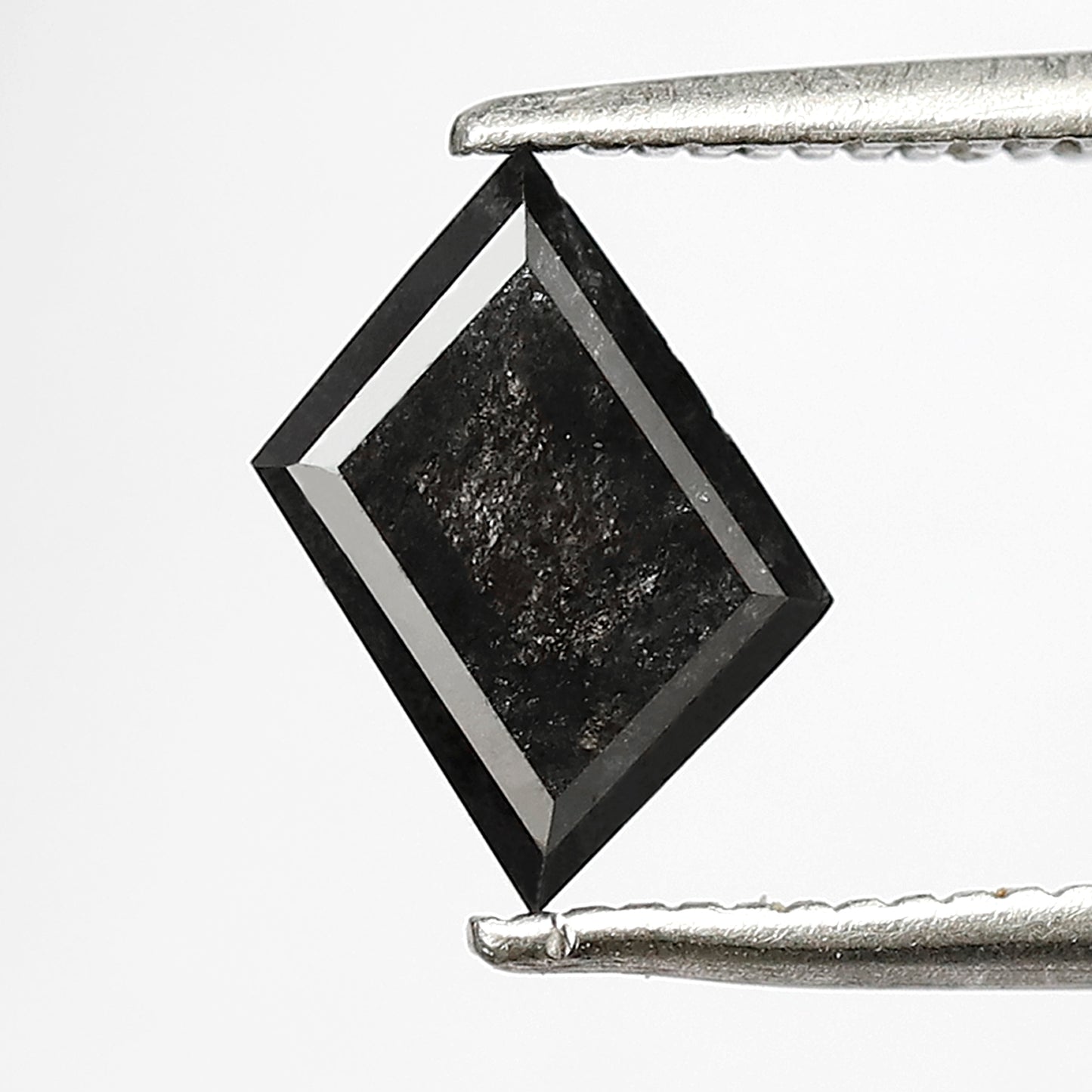 1.30 CT 6 MM Portrait cut salt and pepper translucent grey black color loose diamond for gift her