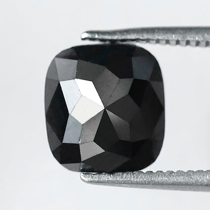 Natural Treated Black Diamond 3.08 Carat Cushion Shape Loose Stone | Earth Mined Diamond for Wedding Ring Making Jewelry
