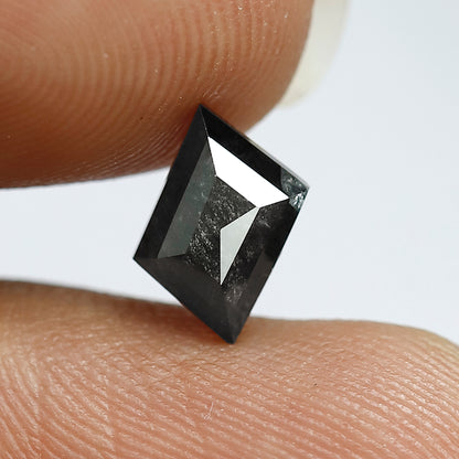 1.30 CT 6 MM Portrait cut salt and pepper translucent grey black color loose diamond for gift her