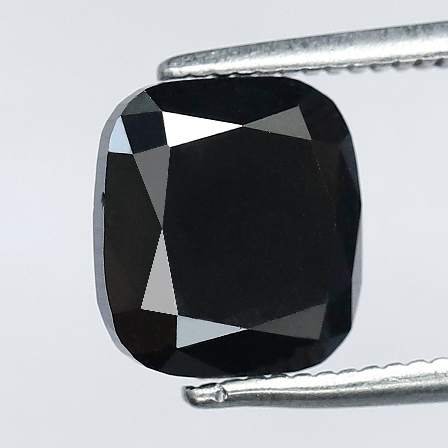 Natural Treated Black Diamond 3.08 Carat Cushion Shape Loose Stone | Earth Mined Diamond for Wedding Ring Making Jewelry