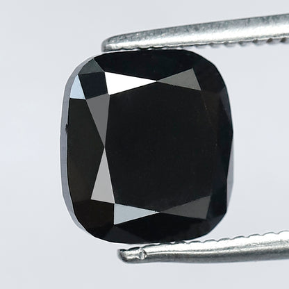 Natural Treated Black Diamond 3.08 Carat Cushion Shape Loose Stone | Earth Mined Diamond for Wedding Ring Making Jewelry