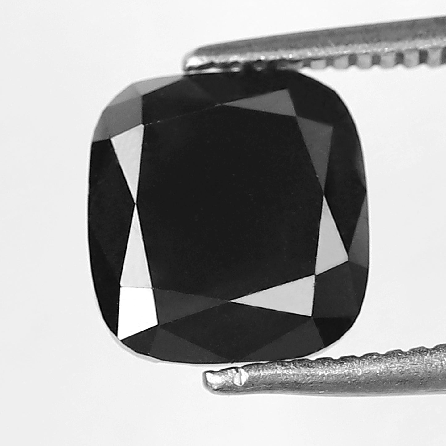 Natural Treated Black Diamond 3.08 Carat Cushion Shape Loose Stone | Earth Mined Diamond for Wedding Ring Making Jewelry