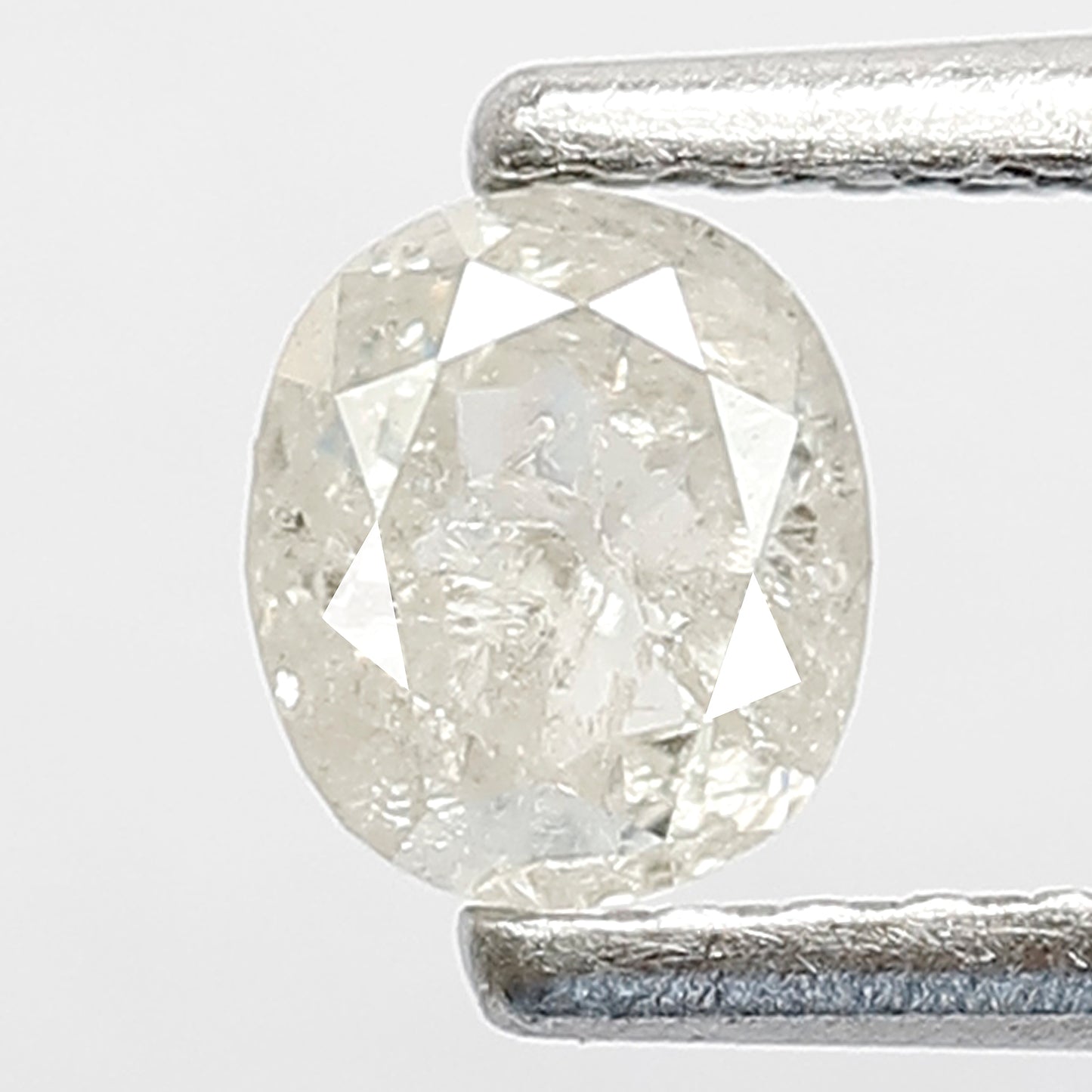 0.46 CT Oval Shape Diamond 4.7 MM Loose Natural Translucent White Color Diamond Conflict Free Salt and Pepper Diamond
