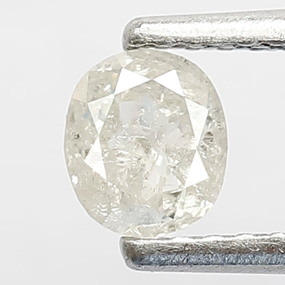 0.46 CT Oval Shape Diamond 4.7 MM Loose Natural Translucent White Color Diamond Conflict Free Salt and Pepper Diamond