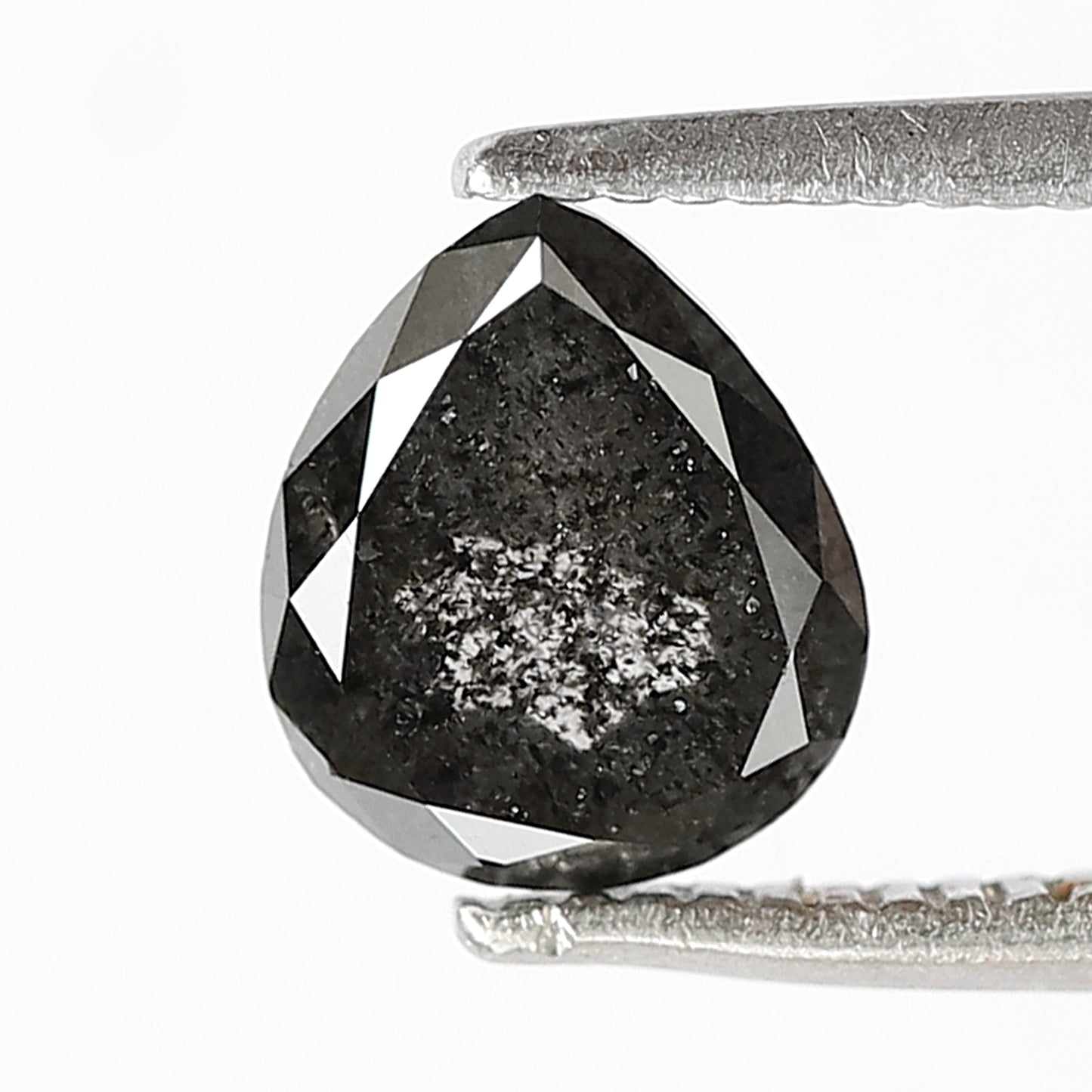 1.18 CT Pear shape Salt and pepper diamond 7 MM grey black Loose natural diamond for making ring