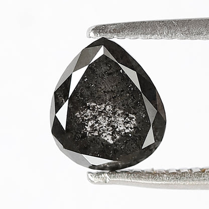 1.18 CT Pear shape Salt and pepper diamond 7 MM grey black Loose natural diamond for making ring