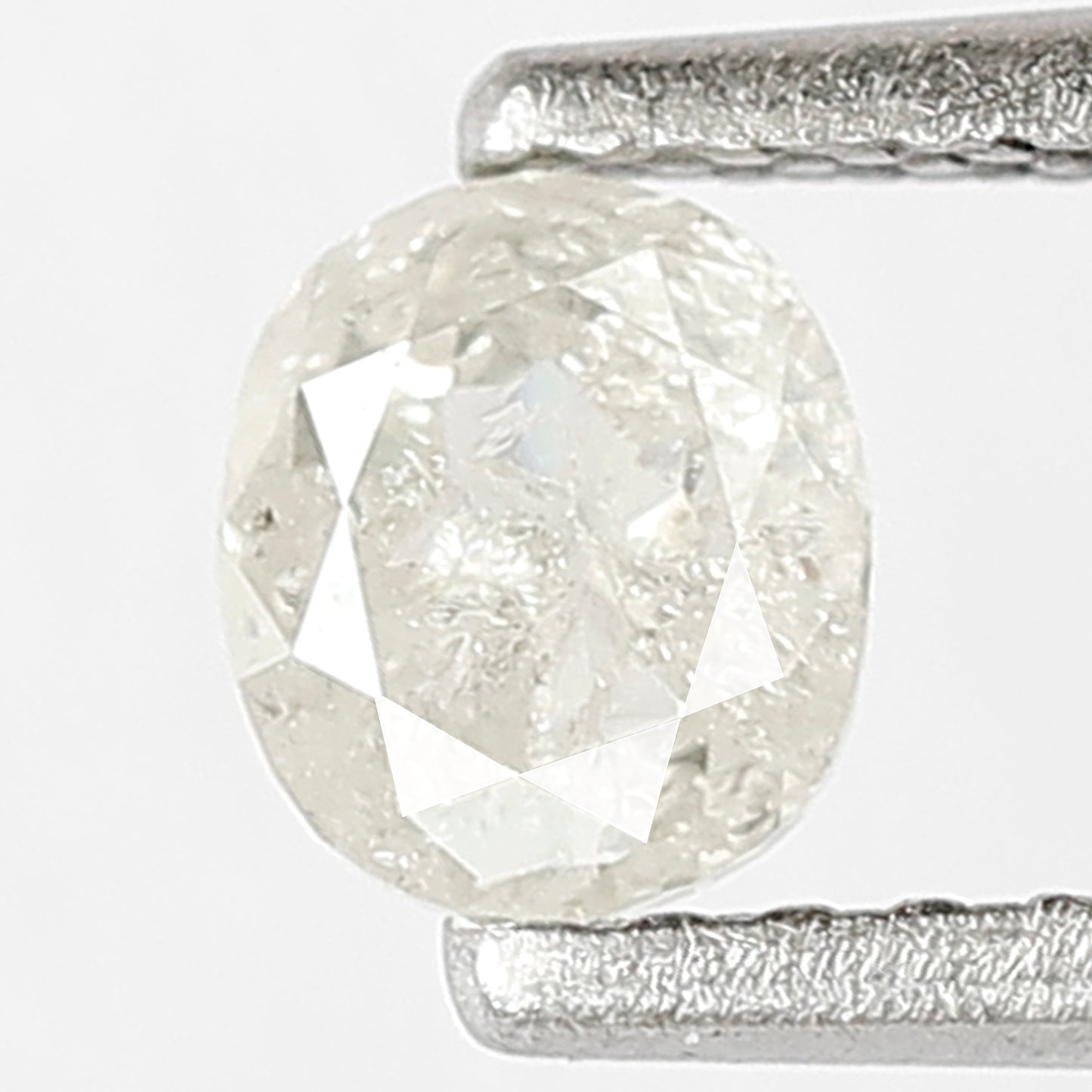 0.46 CT Oval Shape Diamond 4.7 MM Loose Natural Translucent White Color Diamond Conflict Free Salt and Pepper Diamond