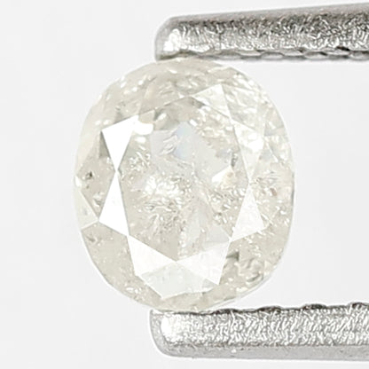 0.46 CT Oval Shape Diamond 4.7 MM Loose Natural Translucent White Color Diamond Conflict Free Salt and Pepper Diamond