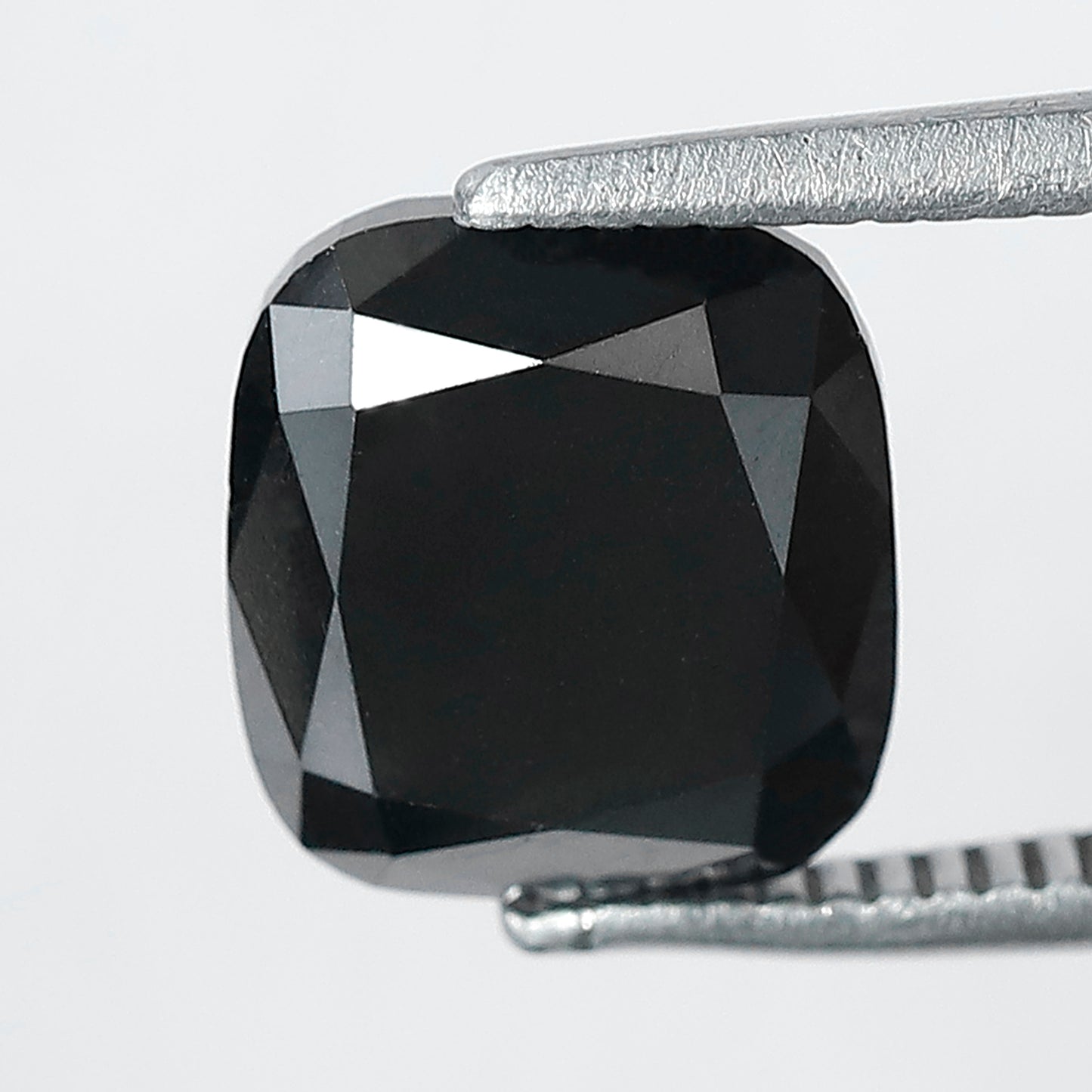 Natural Treated Black Diamond 3.08 Carat Cushion Shape Loose Stone | Earth Mined Diamond for Wedding Ring Making Jewelry