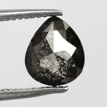 1.18 CT Pear shape Salt and pepper diamond 7 MM grey black Loose natural diamond for making ring