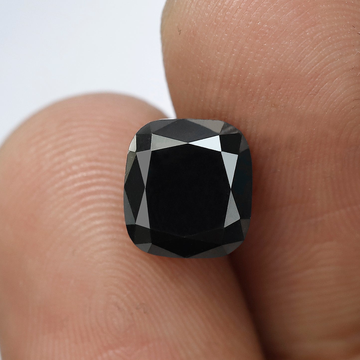 Natural Treated Black Diamond 3.08 Carat Cushion Shape Loose Stone | Earth Mined Diamond for Wedding Ring Making Jewelry