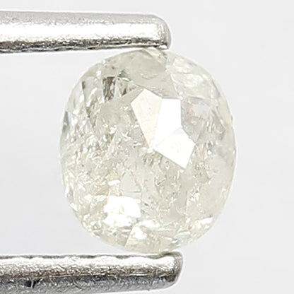 0.46 CT Oval Shape Diamond 4.7 MM Loose Natural Translucent White Color Diamond Conflict Free Salt and Pepper Diamond