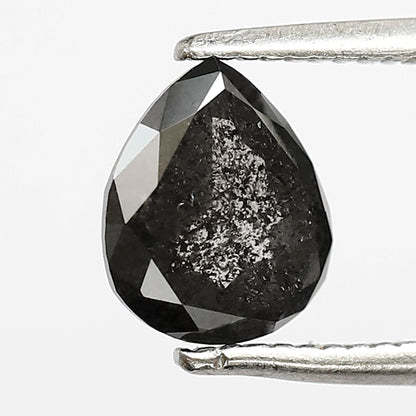 1.18 CT Pear shape Salt and pepper diamond 7 MM grey black Loose natural diamond for making ring