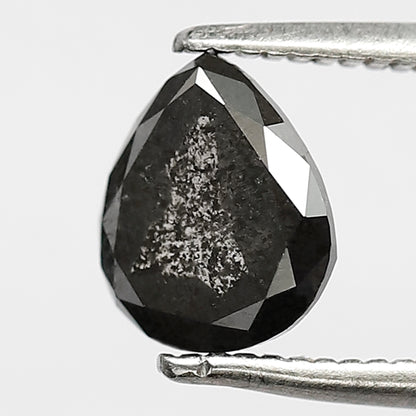 1.18 CT Pear shape Salt and pepper diamond 7 MM grey black Loose natural diamond for making ring
