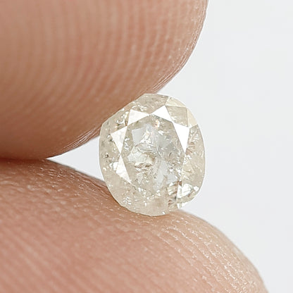 0.46 CT Oval Shape Diamond 4.7 MM Loose Natural Translucent White Color Diamond Conflict Free Salt and Pepper Diamond