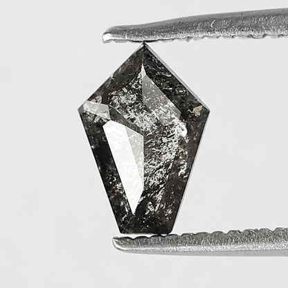 0.71 CT Shield cut salt and pepper 8 mm translucent grey and black color loose diamond for making ring