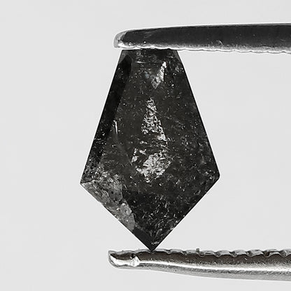 0.71 CT Shield cut salt and pepper 8 mm translucent grey and black color loose diamond for making ring