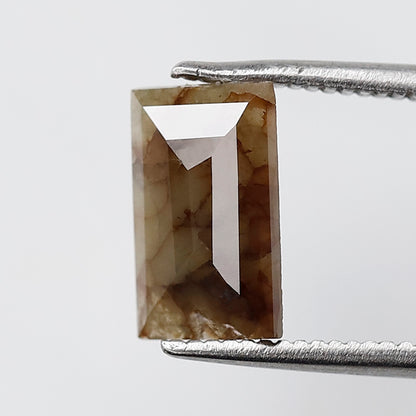 1.11 CT Geometric cut Loose Diamond, Natural Grayish Brown Earth Mined Rustic Diamond