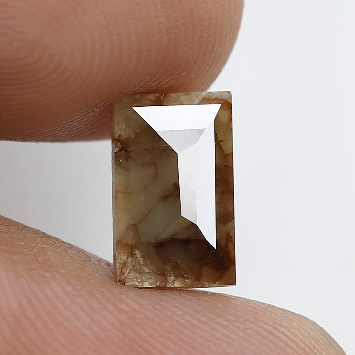 1.11 CT Geometric cut Loose Diamond, Natural Grayish Brown Earth Mined Rustic Diamond