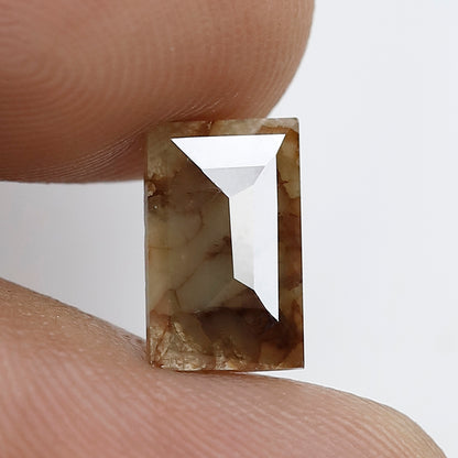 1.11 CT Geometric cut Loose Diamond, Natural Grayish Brown Earth Mined Rustic Diamond