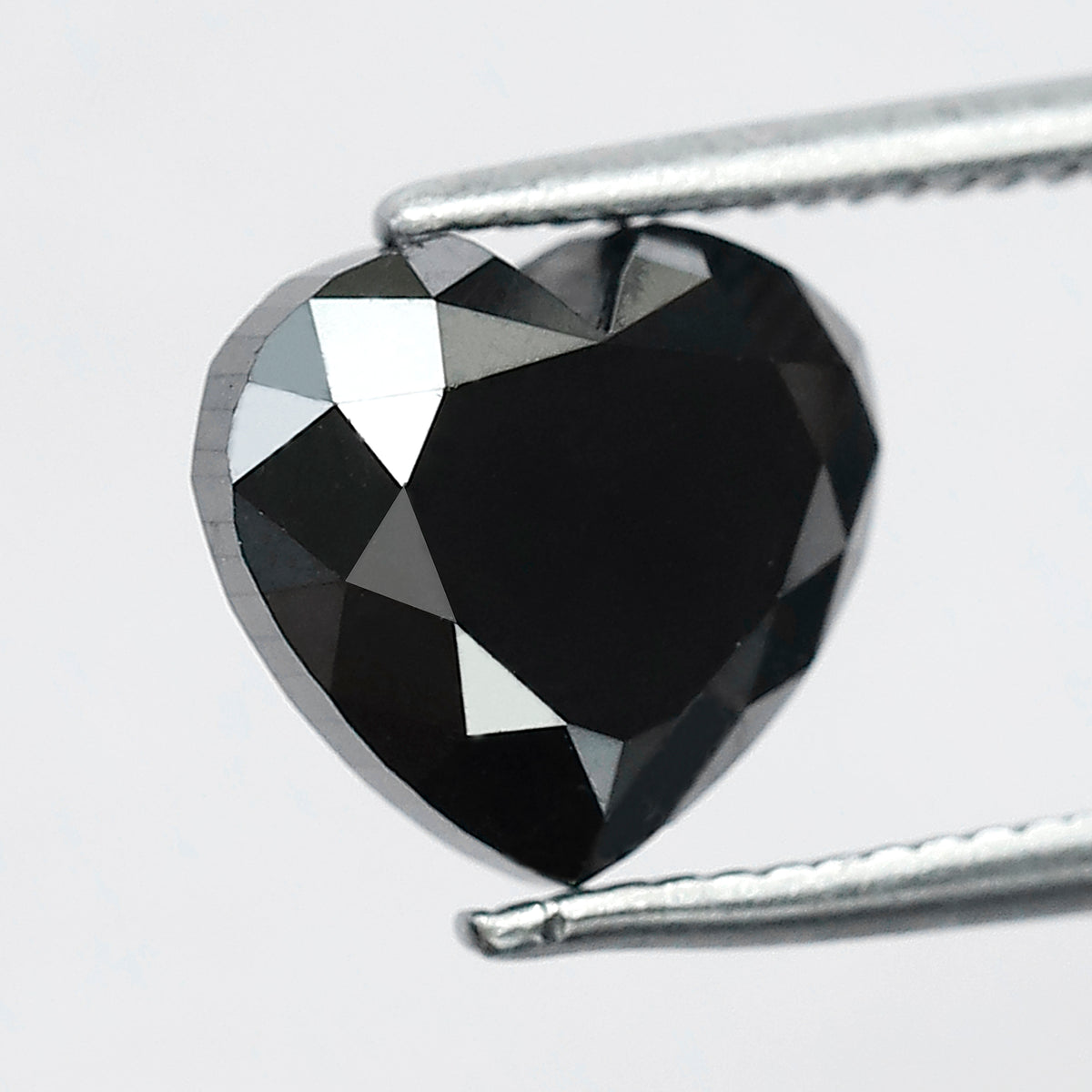 3.35 Ct Heart Cut Black Loose Diamond | Natural Treated Conflict Free Diamond | Proposal Ring Stone 8mm