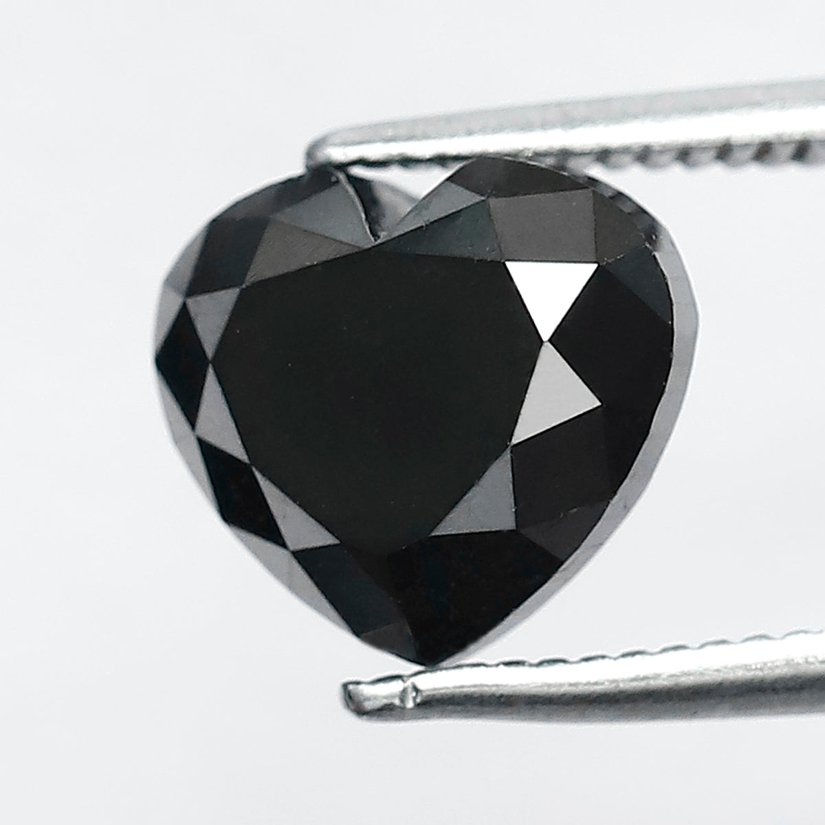 3.35 Ct Heart Cut Black Loose Diamond | Natural Treated Conflict Free Diamond | Proposal Ring Stone 8mm