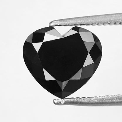 3.35 Ct Heart Cut Black Loose Diamond | Natural Treated Conflict Free Diamond | Proposal Ring Stone 8mm