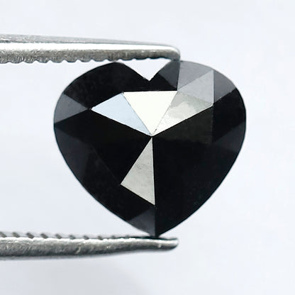 3.35 Ct Heart Cut Black Loose Diamond | Natural Treated Conflict Free Diamond | Proposal Ring Stone 8mm