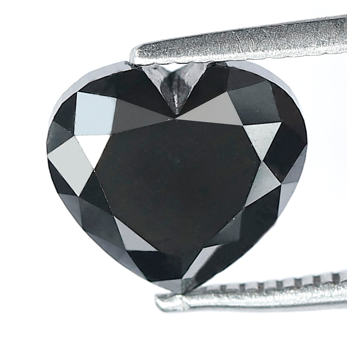 3.35 Ct Heart Cut Black Loose Diamond | Natural Treated Conflict Free Diamond | Proposal Ring Stone 8mm