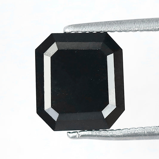 3.13 Carat Emerald Cut Natural Black Diamond | Conflict Free Treated Loose Diamond | Engagement & Proposal Ring
