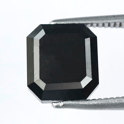 3.13 Carat Emerald Cut Natural Black Diamond | Conflict Free Treated Loose Diamond | Engagement & Proposal Ring