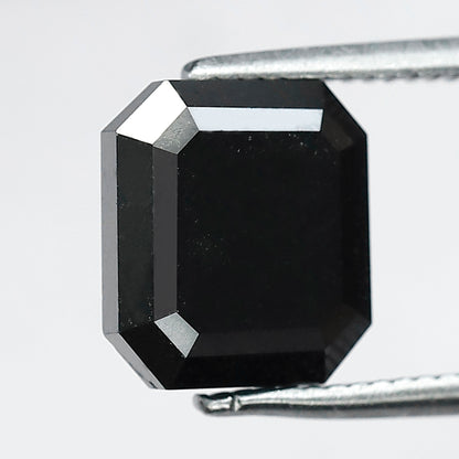 3.13 Carat Emerald Cut Natural Black Diamond | Conflict Free Treated Loose Diamond | Engagement & Proposal Ring