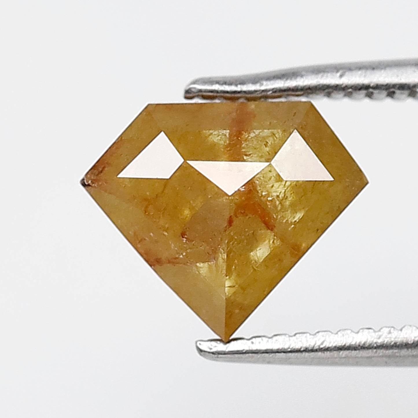 1.56 CT Pentagon Loose Diamond, 7.10 MM Natural Fancy Yellow Translucent Rustic Earth Mined Diamond For Pendant