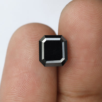 3.13 Carat Emerald Cut Natural Black Diamond | Conflict Free Treated Loose Diamond | Engagement & Proposal Ring