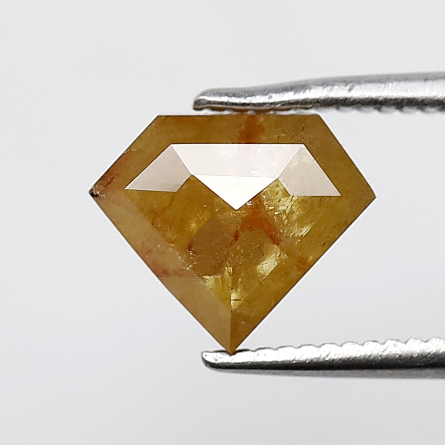 1.56 CT Pentagon Loose Diamond, 7.10 MM Natural Fancy Yellow Translucent Rustic Earth Mined Diamond For Pendant