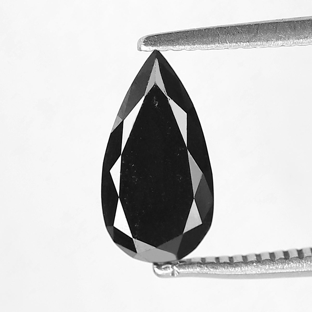1.00 CT Pear Shape Natural Treated Black Diamond, 10.10 mm Conflict Free Loose Diamond For Pear Diamond Ring and Jewelry