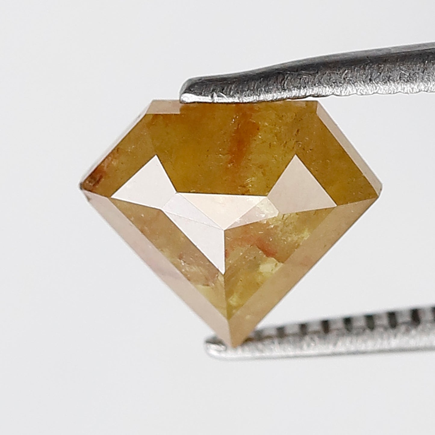 1.56 CT Pentagon Loose Diamond, 7.10 MM Natural Fancy Yellow Translucent Rustic Earth Mined Diamond For Pendant