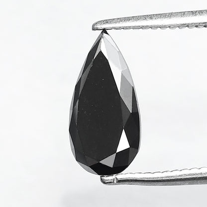 1.00 CT Pear Shape Natural Treated Black Diamond, 10.10 mm Conflict Free Loose Diamond For Pear Diamond Ring and Jewelry