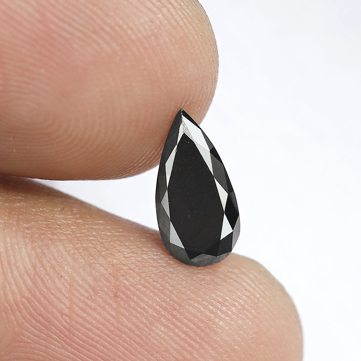 1.00 CT Pear Shape Natural Treated Black Diamond, 10.10 mm Conflict Free Loose Diamond For Pear Diamond Ring and Jewelry