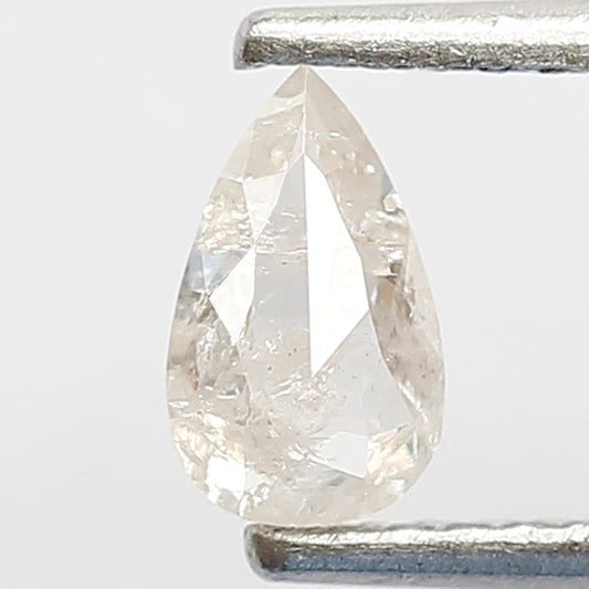 0.53 CT Natural Fancy Translucent White Color Diamond 6.3 MM Loose Natural Pear Shape Diamond Salt and Pepper Diamond