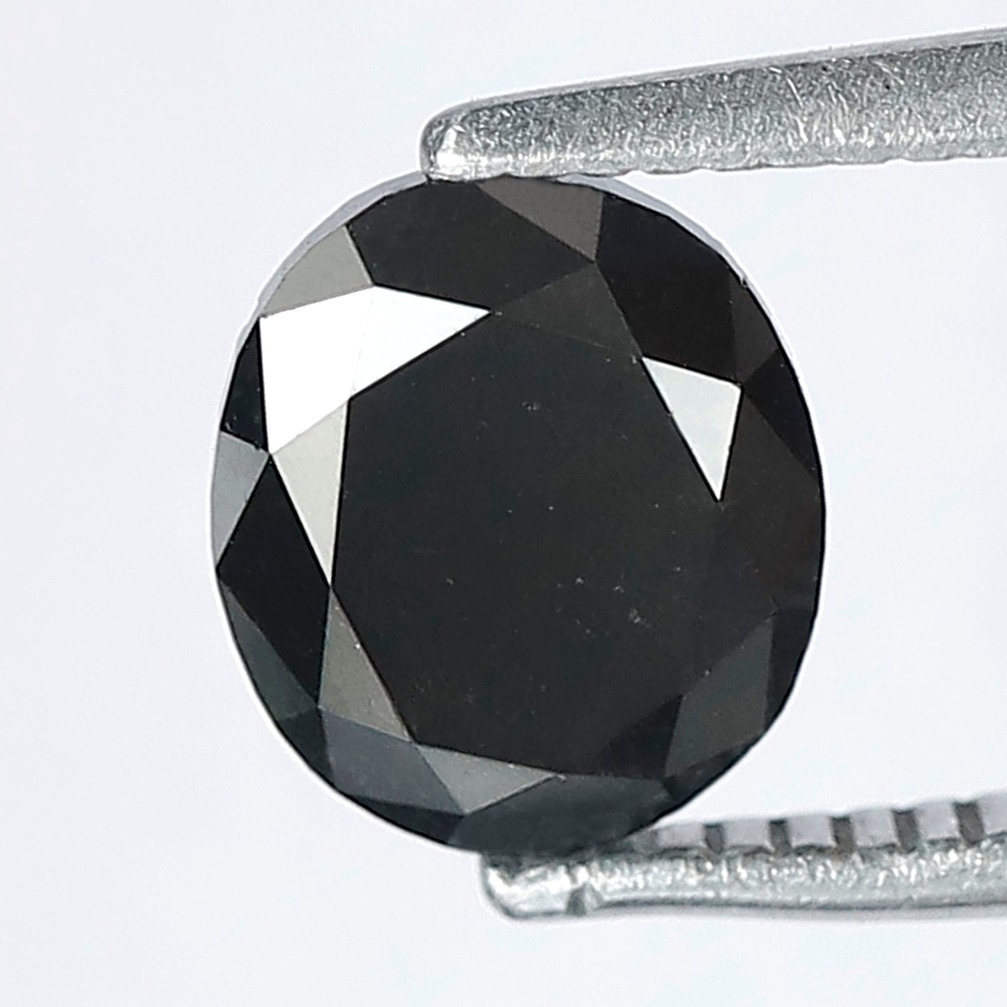 1.22 Ct Oval Cut Black Loose Diamond | Natural Treated Black Diamond 7x6 mm | Anniversary Ring Stone