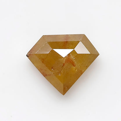 1.56 CT Pentagon Loose Diamond, 7.10 MM Natural Fancy Yellow Translucent Rustic Earth Mined Diamond For Pendant