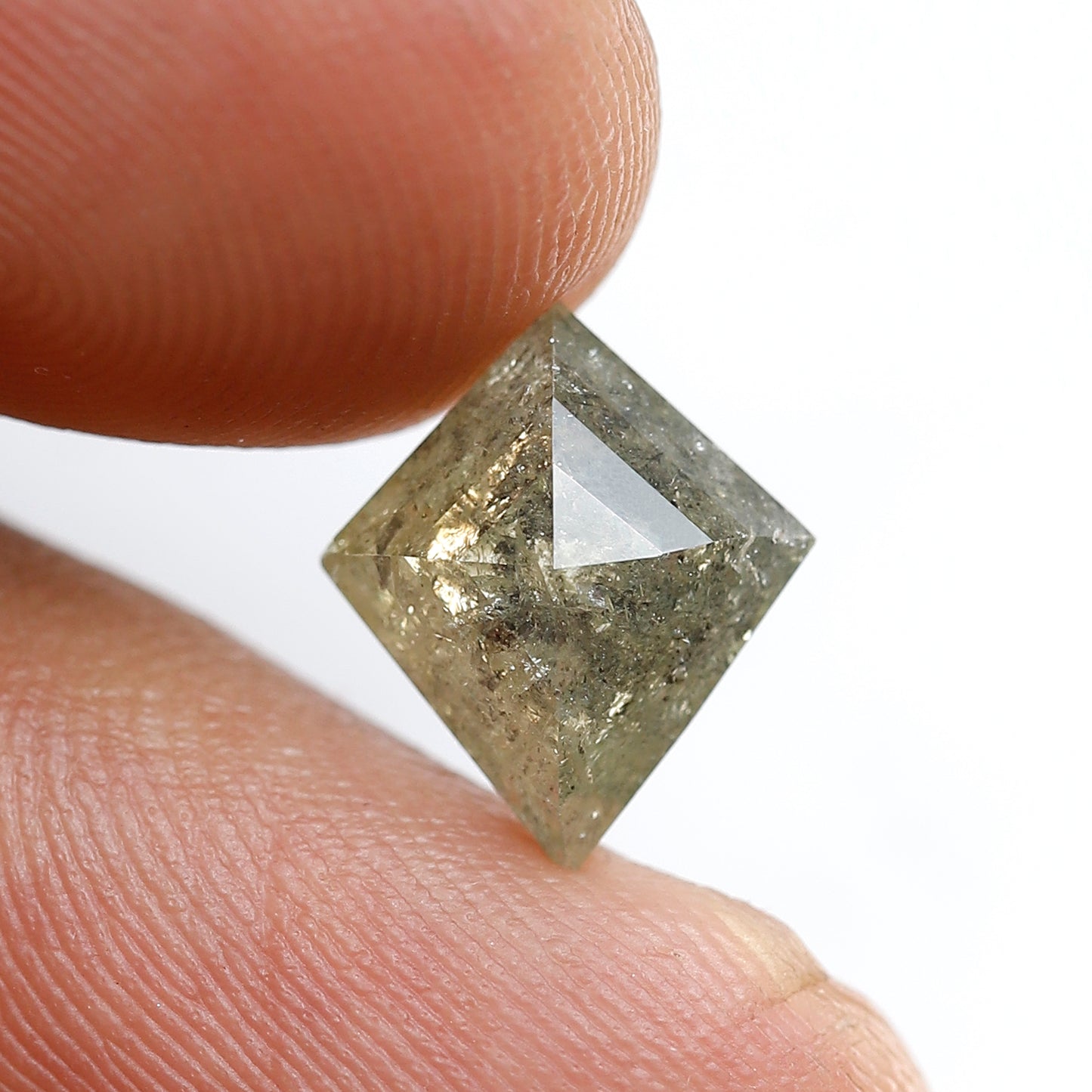 2.69 CT Natural Kite Shape Loose Diamond, 11.30 mm Translucent Greenish Diamond For Making Kite Pendant