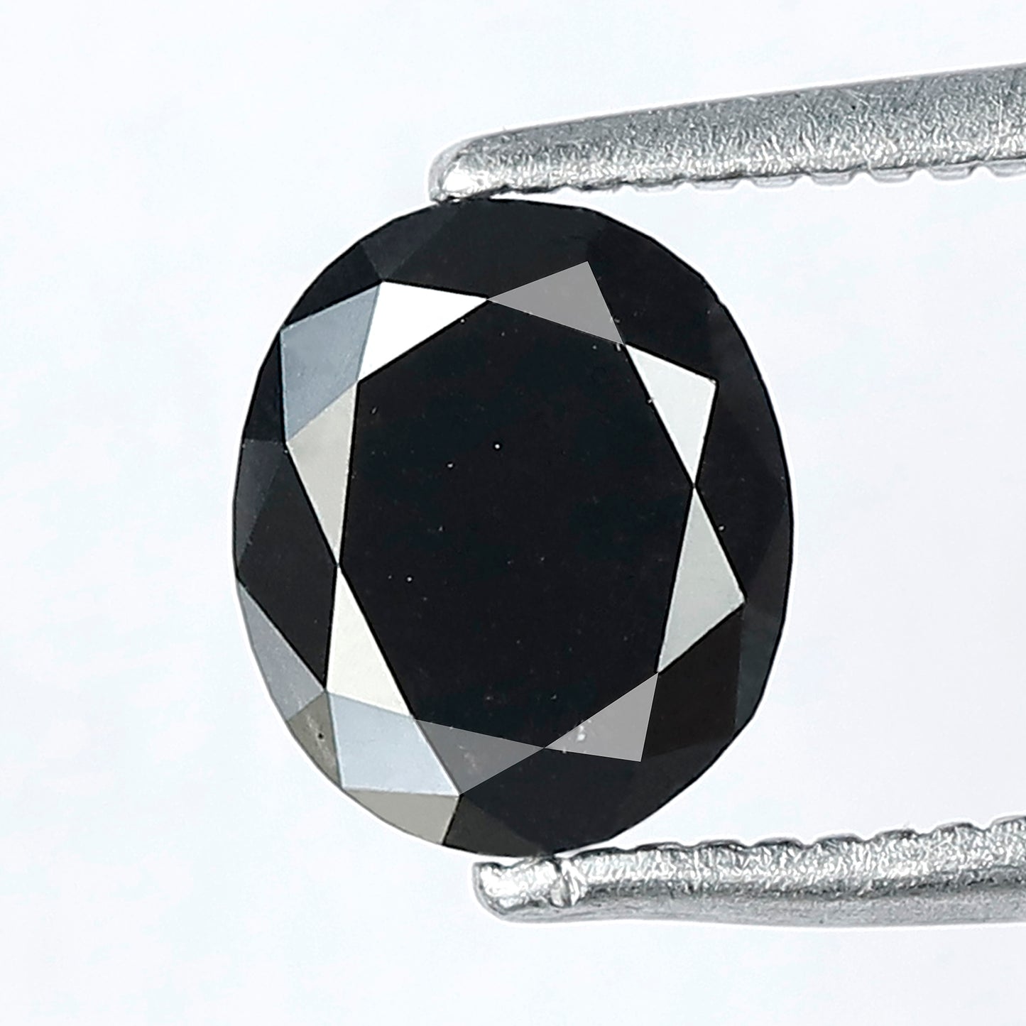 1.22 Ct Oval Cut Black Loose Diamond | Natural Treated Black Diamond 7x6 mm | Anniversary Ring Stone